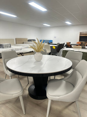 DT993 1.3m Wavy Edge Round Sintered Stone Dining Table