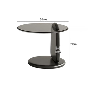 #8004 Glass Coffee Table Set | Round Coffee Table + Side Table