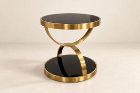 Model 842 Black Tempered Glass Side Table