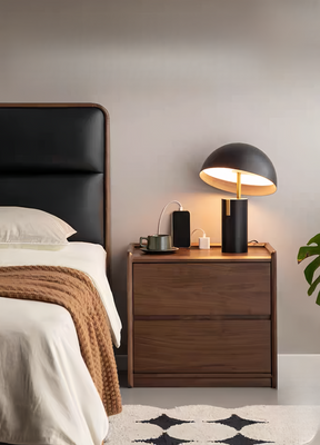Solid Wood Nightstand with Black Walnut YS-033108