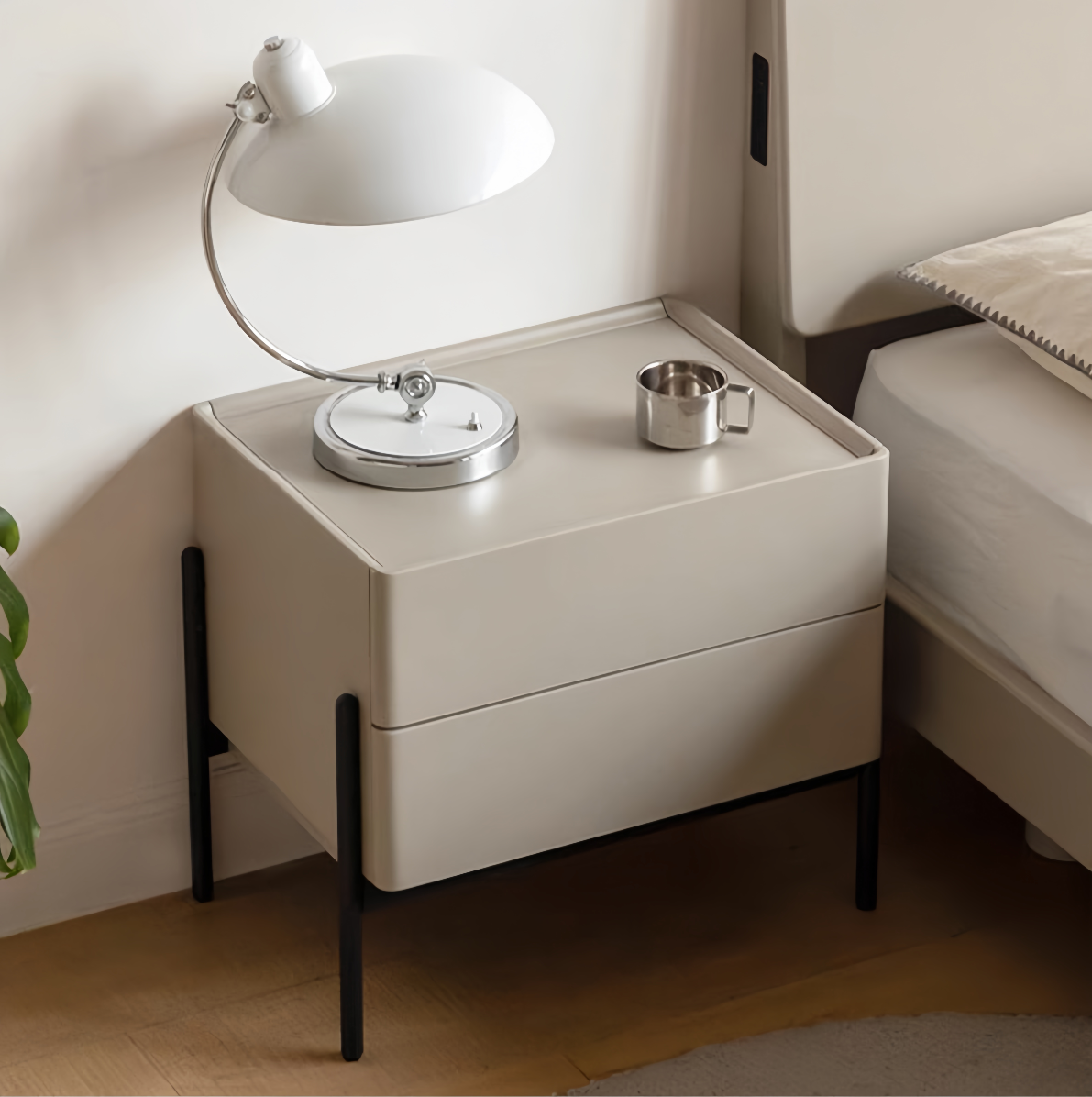 Tulipwood warm gray bedside cabinet YS-051206