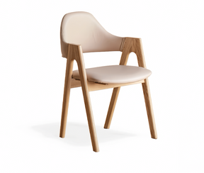 solid wood armrest curved backrest leather upholstered dining chair YS-051902