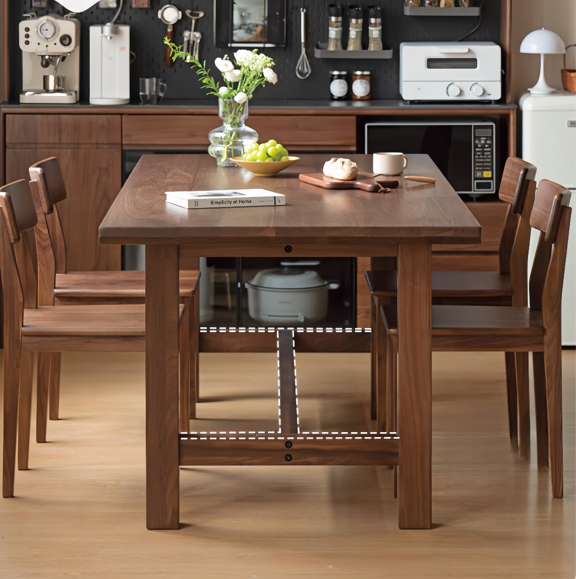 Nordic pure solid wood dining table YS-052207