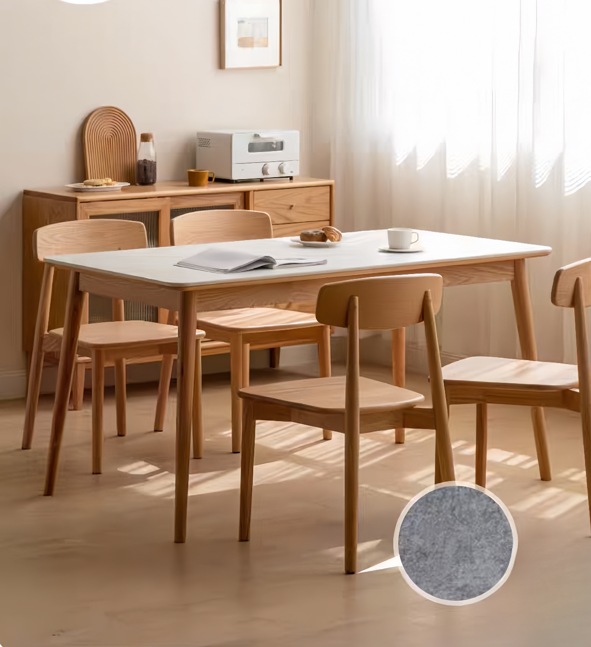 simple modern solid wood back dining chair YS-052208Y/052208H