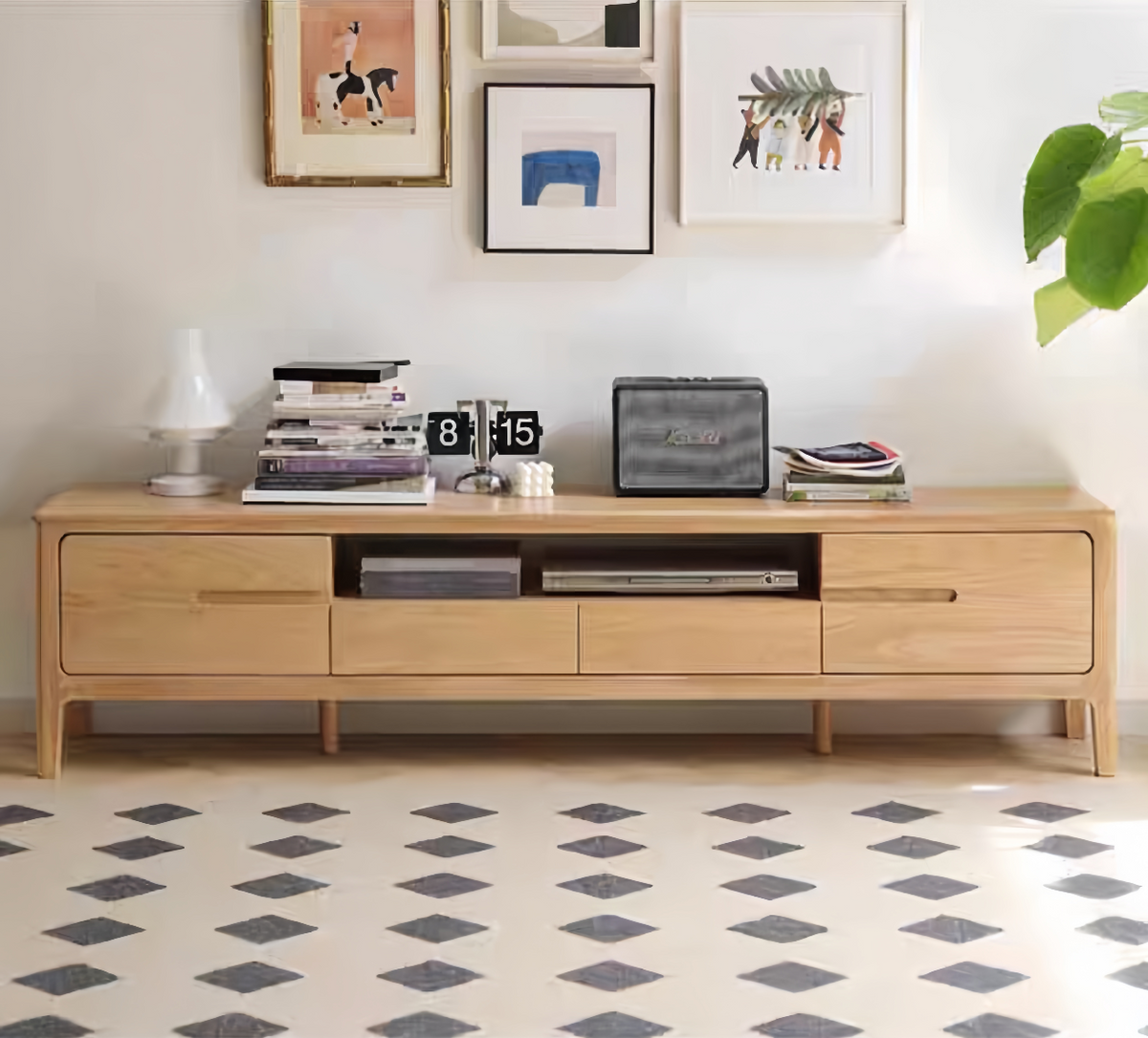 solid wood TV cabinet with two doors and two drawers  FS-YS061174/061175/061176/061177