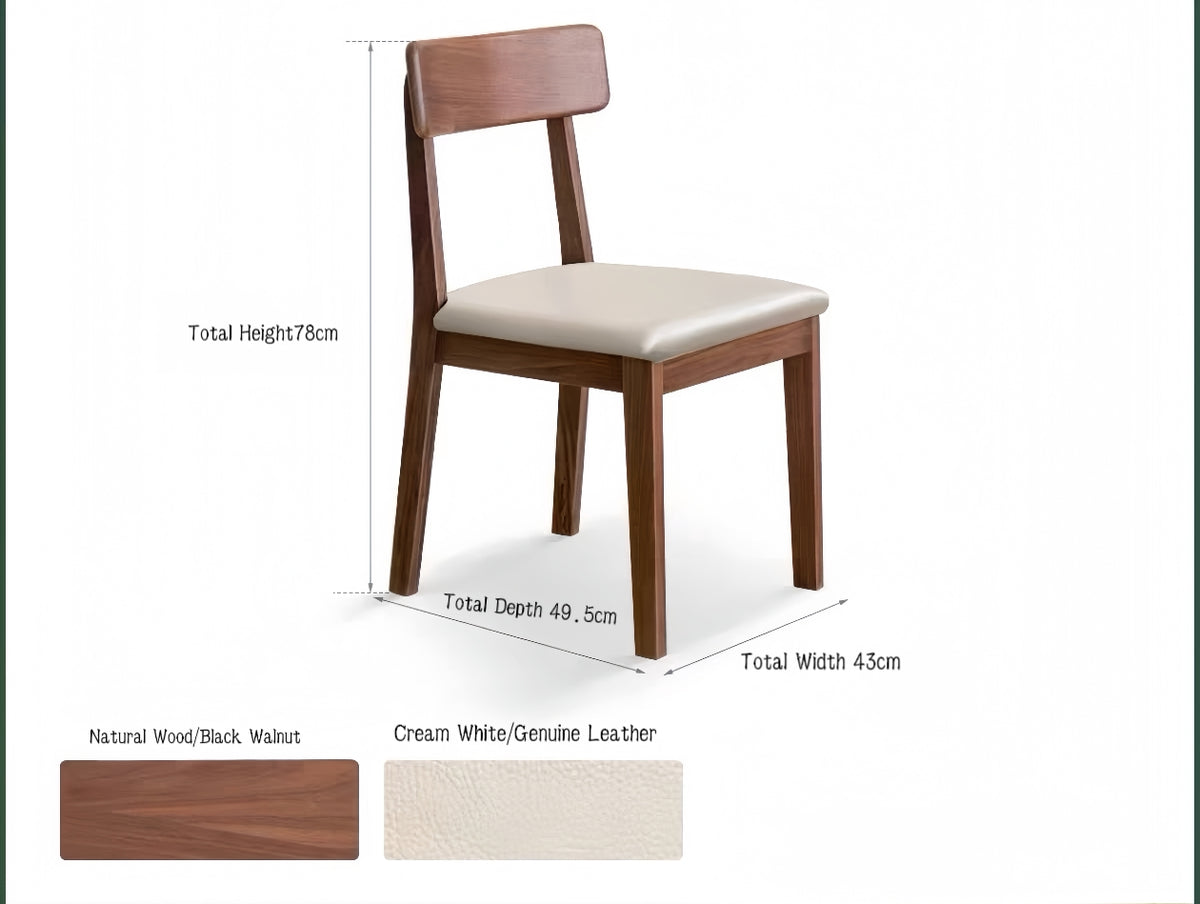 Cream White Genuine Leather Upholstered Chair YS-033106