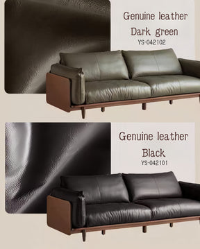 Solid Wood and Genuine Leather Sofa YS-042101/042102