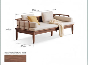 New Chinese-style North American Black Walnut Dual-purpose Sofa for Winter and Summer YS-051602