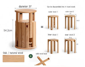 oak stacking stools YS-051604