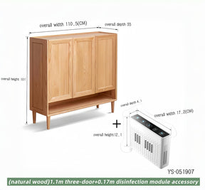 Oak three-door shoe cabinet + disinfection module accessory YS-051907