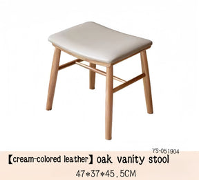 oak imitation leather upholstered vanity stool YS-051904