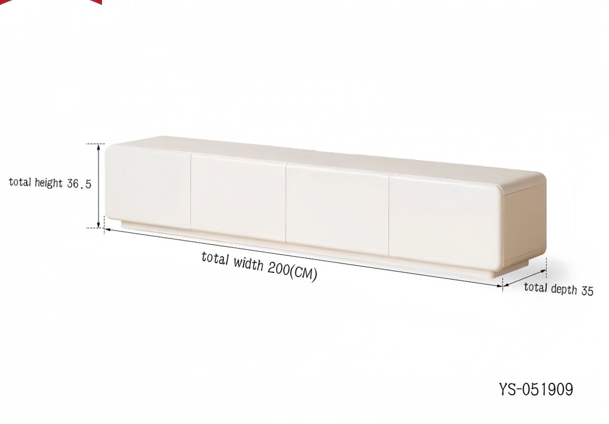 cream-style white floor-standing solid wood TV cabinet YS-051909