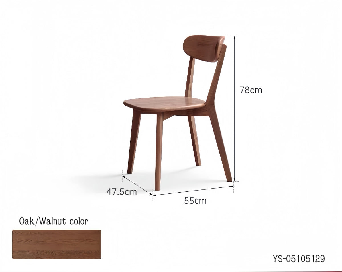 Oak and walnut color arc-shaped dining chair YS-051209