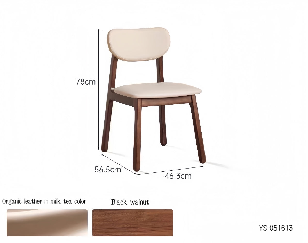 Black walnut dining chair with milk tea color soft cushion YS-051613