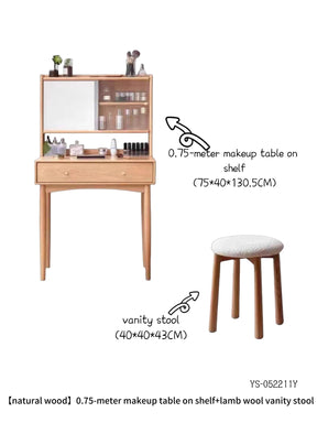 solid wood vanity and makeup stool set YS-052211Y/052211H