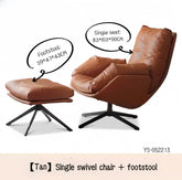 Swivel organic leather sofa chair + footstool YS-052213