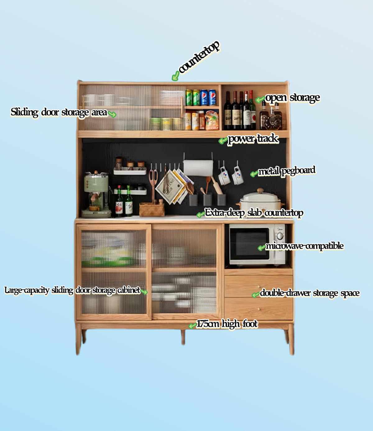 Ash wood natural color sideboard FS-YS070232