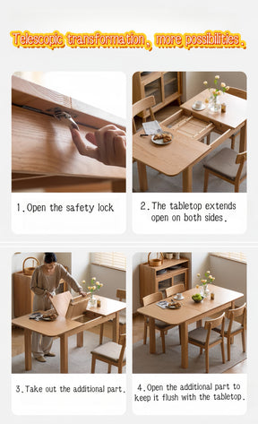 Solid wood extendable dining table FS-YS061164