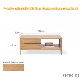 Oak coffee table in natural wood color FS-YS061178