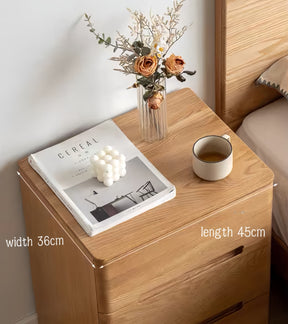 Simple red oak bedside table (without lock) FS-YS061173
