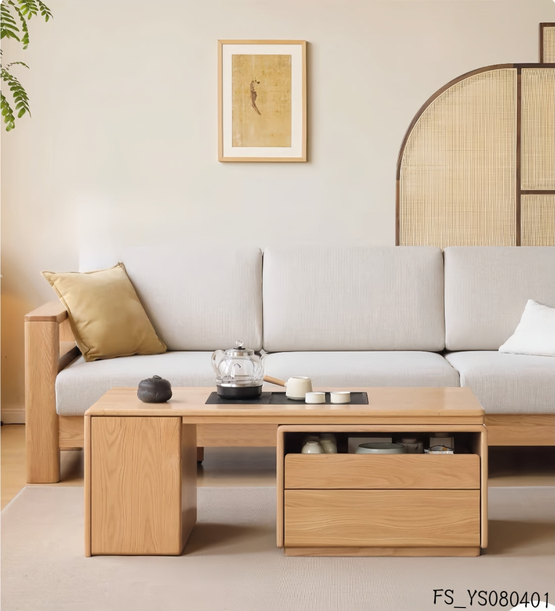 solid wood extendable coffee table FS_YS080401