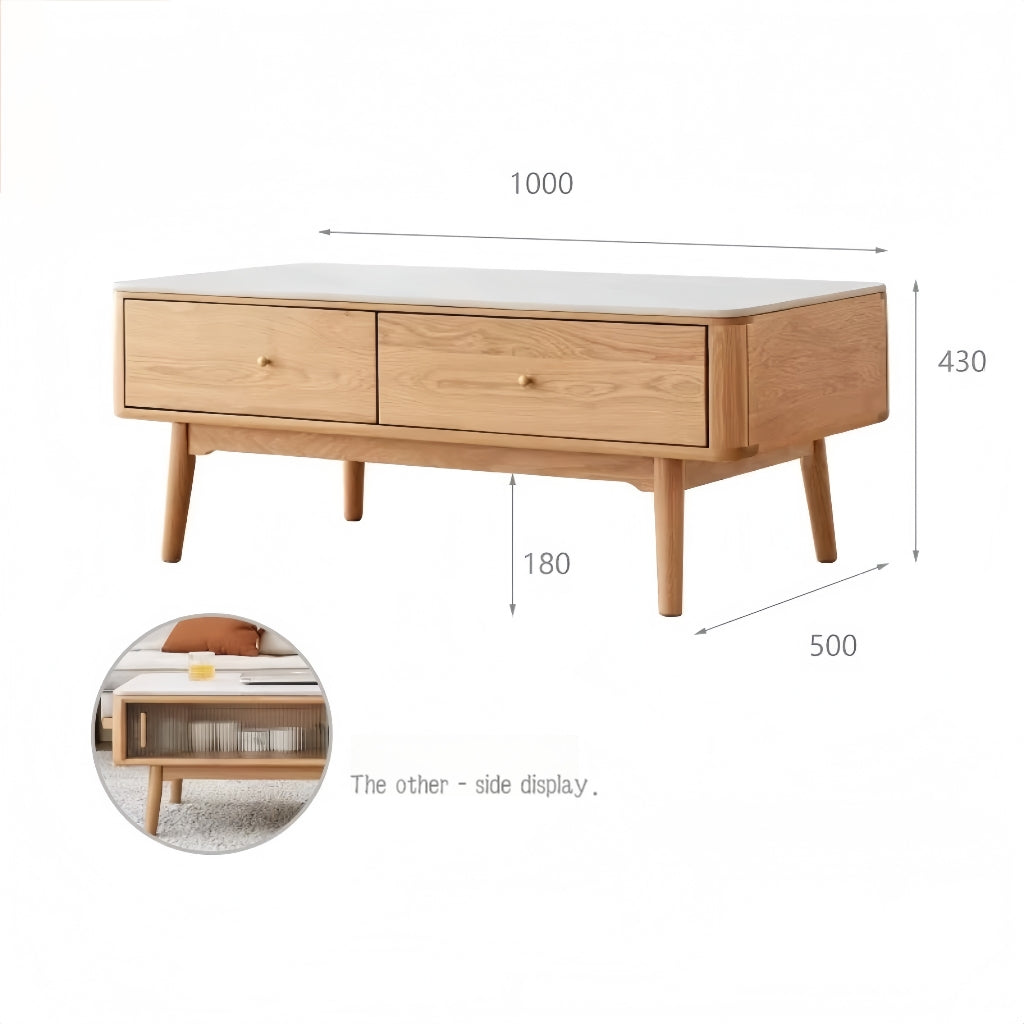 Rock slab solid wood coffee table FS_YS062008