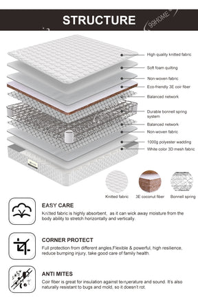 Zero-glue eco-friendly coconut palm mattress FS-Y81