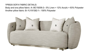 Beige Fabric 3 Seater Sofa FS-CL8025
