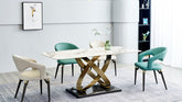 FS-D6101 Rock Plate Household Stainless Steel Titanium Dining Table